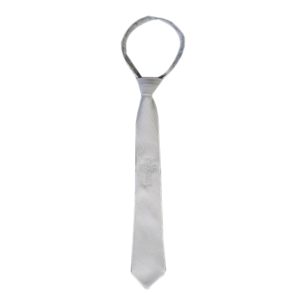 Lito White Embroidered Celtic Cross Communion Zipper Tie L-Xxl - SophiasStyle.com